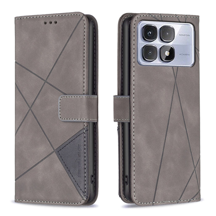 Funda de cuero para teléfono con textura de rombos y hebilla magnética, For Redmi Note 14 5G, For Redmi Note 14 Pro 5G / Note 14 Pro+ 5G, For Redmi 14C 4G, For Redmi K70 Ultra
