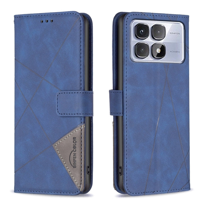 Funda de cuero para teléfono con textura de rombos y hebilla magnética, For Redmi Note 14 5G, For Redmi Note 14 Pro 5G / Note 14 Pro+ 5G, For Redmi 14C 4G, For Redmi K70 Ultra