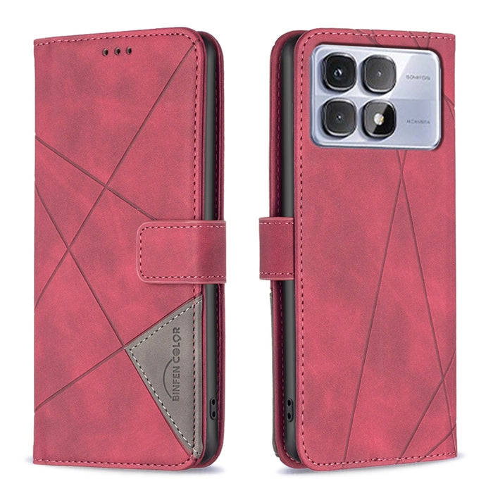 Funda de cuero para teléfono con textura de rombos y hebilla magnética, For Redmi Note 14 5G, For Redmi Note 14 Pro 5G / Note 14 Pro+ 5G, For Redmi 14C 4G, For Redmi K70 Ultra