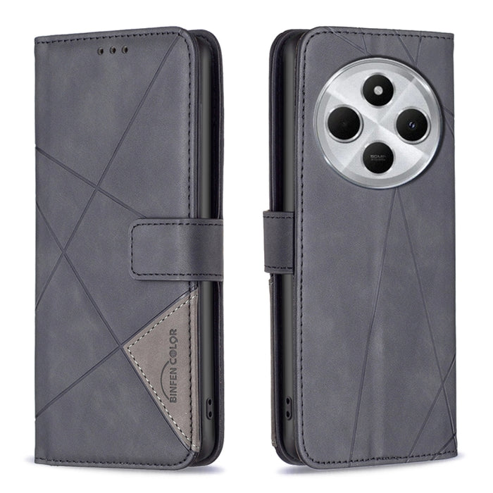 Funda de cuero para teléfono con textura de rombos y hebilla magnética, For Redmi Note 14 5G, For Redmi Note 14 Pro 5G / Note 14 Pro+ 5G, For Redmi 14C 4G, For Redmi K70 Ultra