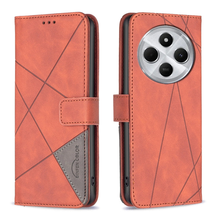 Funda de cuero para teléfono con textura de rombos y hebilla magnética, For Redmi Note 14 5G, For Redmi Note 14 Pro 5G / Note 14 Pro+ 5G, For Redmi 14C 4G, For Redmi K70 Ultra