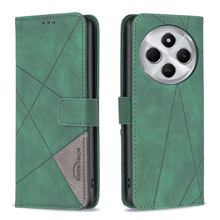 Funda de cuero para teléfono con textura de rombos y hebilla magnética, For Redmi Note 14 5G, For Redmi Note 14 Pro 5G / Note 14 Pro+ 5G, For Redmi 14C 4G, For Redmi K70 Ultra