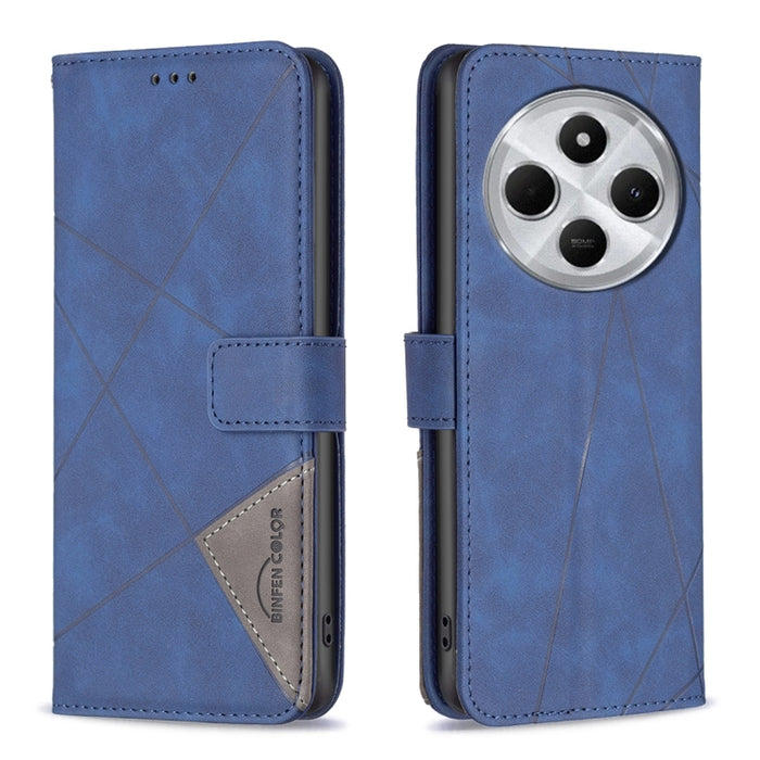 Funda de cuero para teléfono con textura de rombos y hebilla magnética, For Redmi Note 14 5G, For Redmi Note 14 Pro 5G / Note 14 Pro+ 5G, For Redmi 14C 4G, For Redmi K70 Ultra