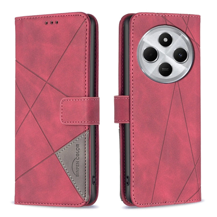 Funda de cuero para teléfono con textura de rombos y hebilla magnética, For Redmi Note 14 5G, For Redmi Note 14 Pro 5G / Note 14 Pro+ 5G, For Redmi 14C 4G, For Redmi K70 Ultra