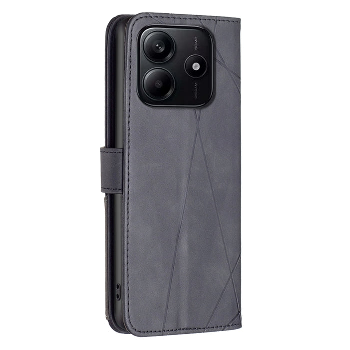 Funda de cuero para teléfono con textura de rombos y hebilla magnética, For Redmi Note 14 5G, For Redmi Note 14 Pro 5G / Note 14 Pro+ 5G, For Redmi 14C 4G, For Redmi K70 Ultra