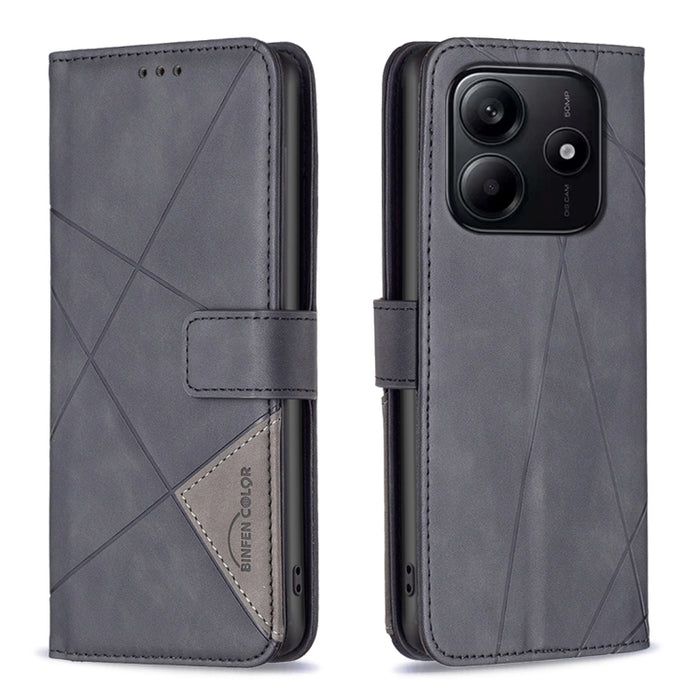 Funda de cuero para teléfono con textura de rombos y hebilla magnética, For Redmi Note 14 5G, For Redmi Note 14 Pro 5G / Note 14 Pro+ 5G, For Redmi 14C 4G, For Redmi K70 Ultra