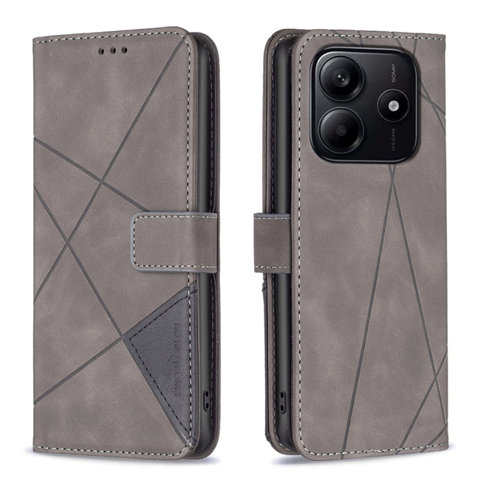 Funda de cuero para teléfono con textura de rombos y hebilla magnética, For Redmi Note 14 5G, For Redmi Note 14 Pro 5G / Note 14 Pro+ 5G, For Redmi 14C 4G, For Redmi K70 Ultra