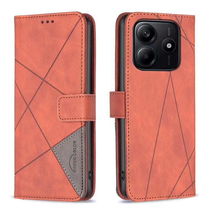 Funda de cuero para teléfono con textura de rombos y hebilla magnética, For Redmi Note 14 5G, For Redmi Note 14 Pro 5G / Note 14 Pro+ 5G, For Redmi 14C 4G, For Redmi K70 Ultra