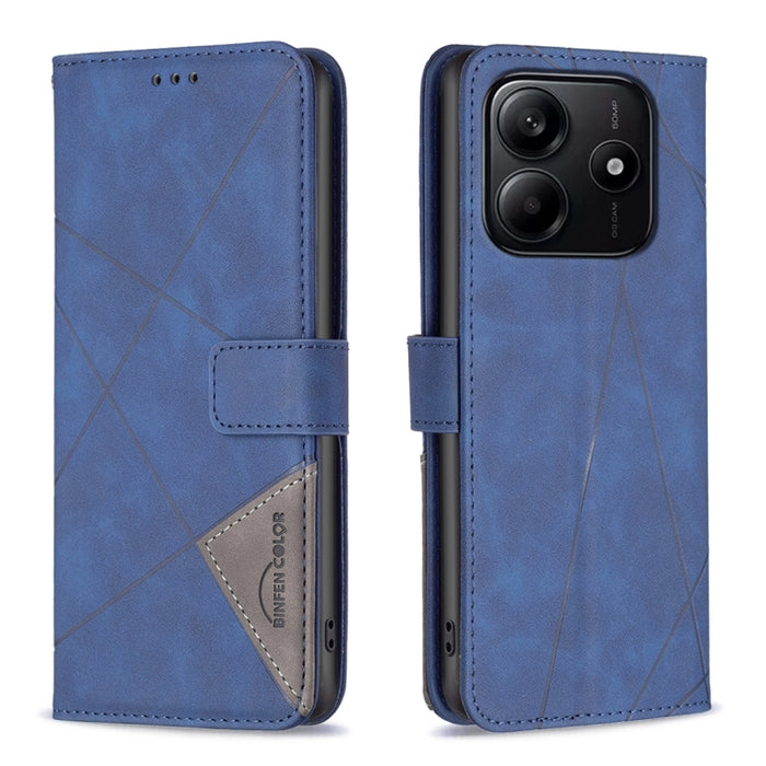 Funda de cuero para teléfono con textura de rombos y hebilla magnética, For Redmi Note 14 5G, For Redmi Note 14 Pro 5G / Note 14 Pro+ 5G, For Redmi 14C 4G, For Redmi K70 Ultra