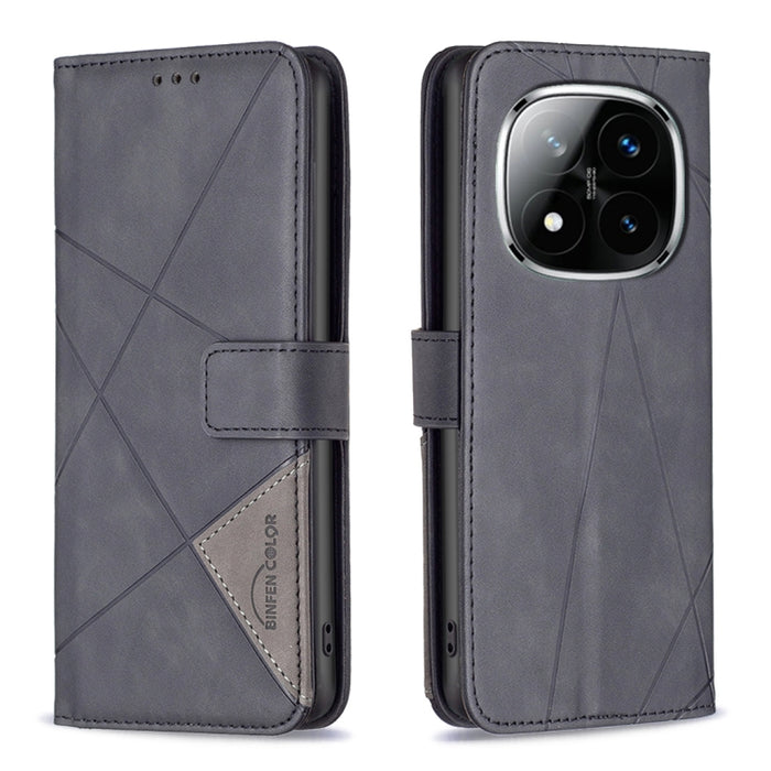 Funda de cuero para teléfono con textura de rombos y hebilla magnética, For Redmi Note 14 5G, For Redmi Note 14 Pro 5G / Note 14 Pro+ 5G, For Redmi 14C 4G, For Redmi K70 Ultra