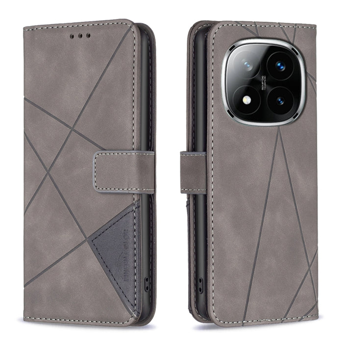 Funda de cuero para teléfono con textura de rombos y hebilla magnética, For Redmi Note 14 5G, For Redmi Note 14 Pro 5G / Note 14 Pro+ 5G, For Redmi 14C 4G, For Redmi K70 Ultra