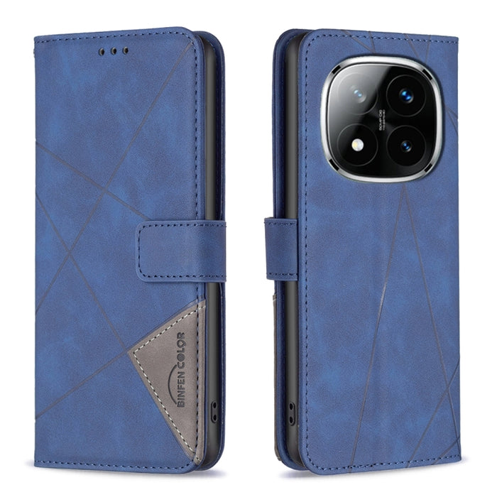 Funda de cuero para teléfono con textura de rombos y hebilla magnética, For Redmi Note 14 5G, For Redmi Note 14 Pro 5G / Note 14 Pro+ 5G, For Redmi 14C 4G, For Redmi K70 Ultra
