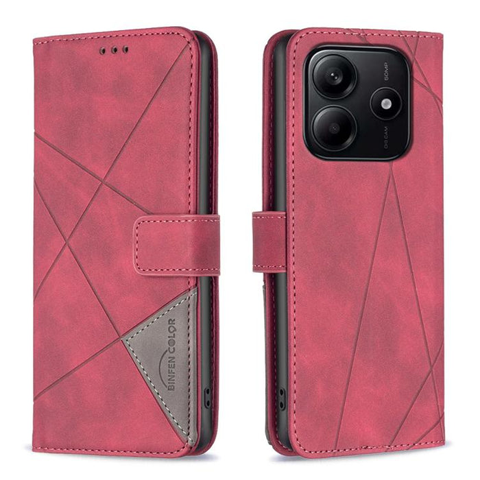 Funda de cuero para teléfono con textura de rombos y hebilla magnética, For Redmi K90 Max 5G, For Redmi A7 Pro 171mm / Poco C85x 5G, For Redmi 15a 5G, For Redmi Tubo 5 Max / Poco X8 Pro Max, For Redmi Tubo 5 / Poco X8 Pro 5G                            ...