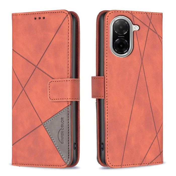 Funda de cuero para teléfono con textura de rombos y hebilla magnética, For Redmi Note 14 5G, For Redmi Note 14 Pro 5G / Note 14 Pro+ 5G, For Redmi 14C 4G, For Redmi K70 Ultra