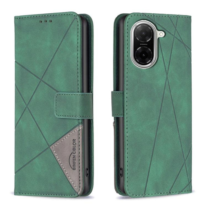 Funda de cuero para teléfono con textura de rombos y hebilla magnética, For Redmi Note 14 5G, For Redmi Note 14 Pro 5G / Note 14 Pro+ 5G, For Redmi 14C 4G, For Redmi K70 Ultra