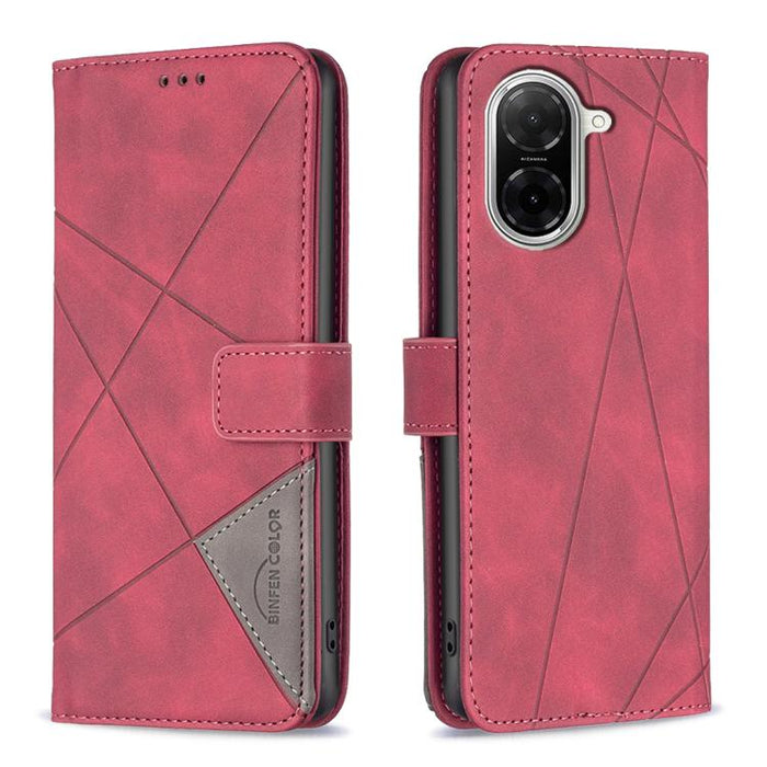 Funda de cuero para teléfono con textura de rombos y hebilla magnética, For Redmi Note 14 5G, For Redmi Note 14 Pro 5G / Note 14 Pro+ 5G, For Redmi 14C 4G, For Redmi K70 Ultra