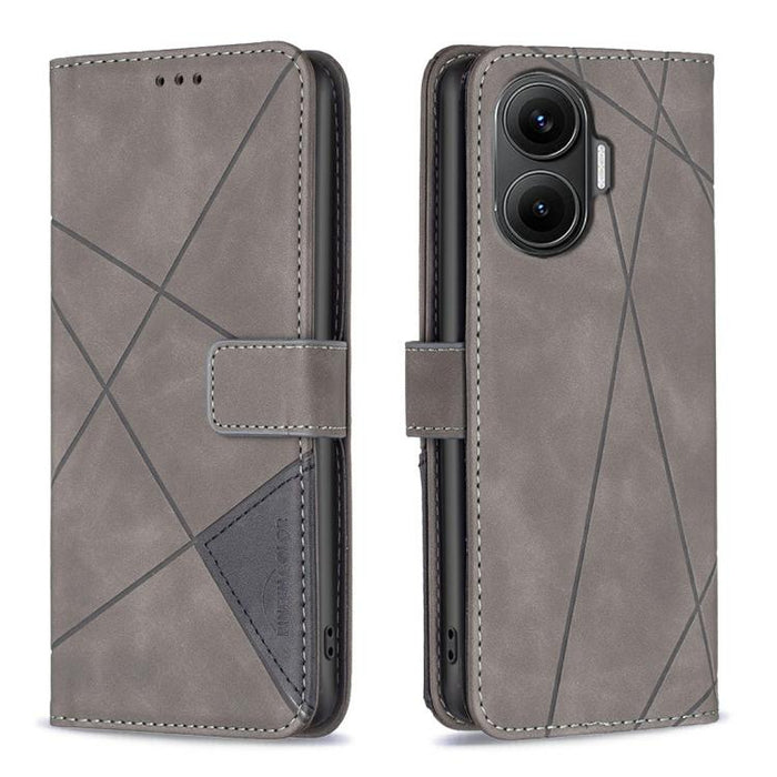 Funda de cuero para teléfono con textura de rombos y hebilla magnética, For Redmi Note 14 5G, For Redmi Note 14 Pro 5G / Note 14 Pro+ 5G, For Redmi 14C 4G, For Redmi K70 Ultra