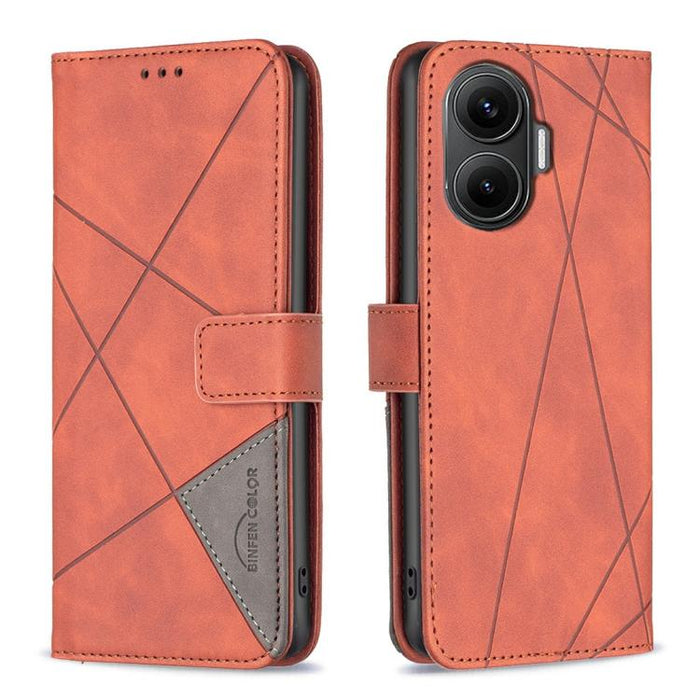Funda de cuero para teléfono con textura de rombos y hebilla magnética, For Redmi Note 14 5G, For Redmi Note 14 Pro 5G / Note 14 Pro+ 5G, For Redmi 14C 4G, For Redmi K70 Ultra