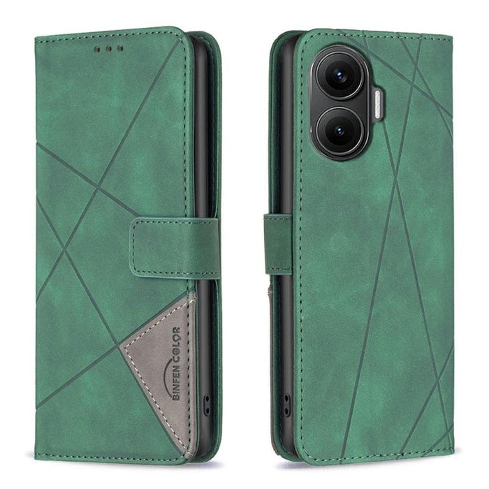 Funda de cuero para teléfono con textura de rombos y hebilla magnética, For Redmi Note 14 5G, For Redmi Note 14 Pro 5G / Note 14 Pro+ 5G, For Redmi 14C 4G, For Redmi K70 Ultra