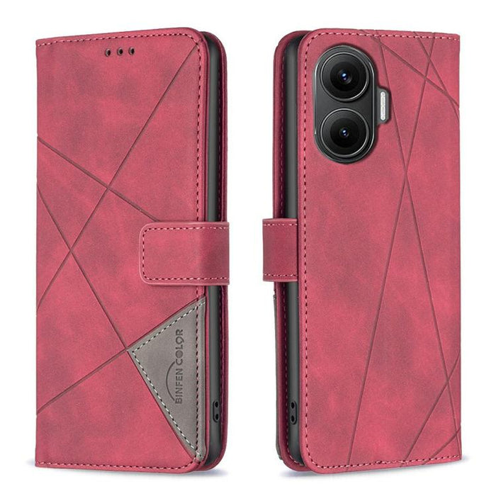 Funda de cuero para teléfono con textura de rombos y hebilla magnética, For Redmi Note 14 5G, For Redmi Note 14 Pro 5G / Note 14 Pro+ 5G, For Redmi 14C 4G, For Redmi K70 Ultra