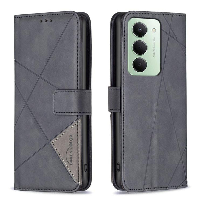 Funda de cuero para teléfono con textura de rombos y hebilla magnética, For Redmi Note 14 5G, For Redmi Note 14 Pro 5G / Note 14 Pro+ 5G, For Redmi 14C 4G, For Redmi K70 Ultra