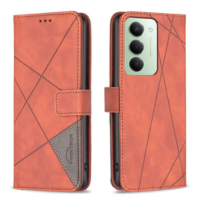 Funda de cuero para teléfono con textura de rombos y hebilla magnética, For Redmi Note 14 5G, For Redmi Note 14 Pro 5G / Note 14 Pro+ 5G, For Redmi 14C 4G, For Redmi K70 Ultra