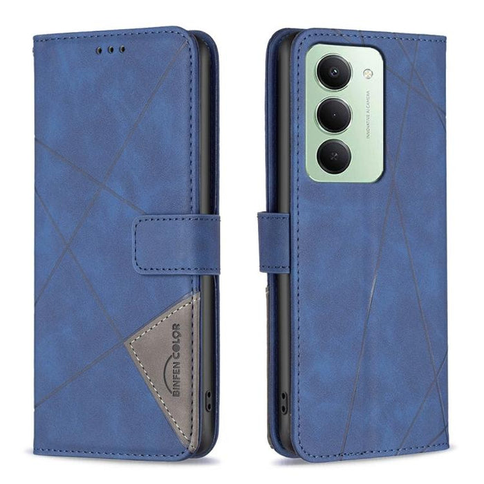 Funda de cuero para teléfono con textura de rombos y hebilla magnética, For Redmi Note 14 5G, For Redmi Note 14 Pro 5G / Note 14 Pro+ 5G, For Redmi 14C 4G, For Redmi K70 Ultra