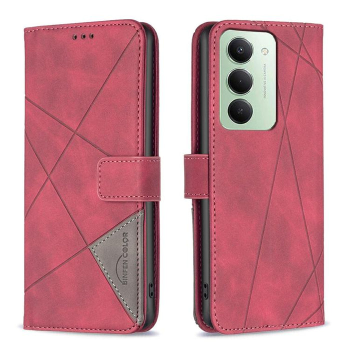 Funda de cuero para teléfono con textura de rombos y hebilla magnética, For Redmi Note 14 5G, For Redmi Note 14 Pro 5G / Note 14 Pro+ 5G, For Redmi 14C 4G, For Redmi K70 Ultra