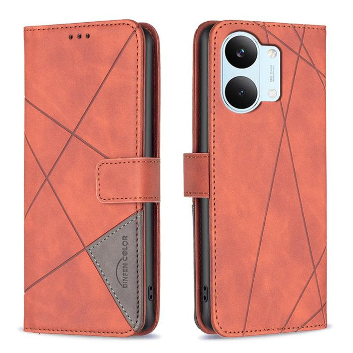 Funda de cuero para teléfono con textura de rombos y hebilla magnética, For Redmi K90 Max 5G, For Redmi A7 Pro 171mm / Poco C85x 5G, For Redmi 15a 5G, For Redmi Tubo 5 Max / Poco X8 Pro Max, For Redmi Tubo 5 / Poco X8 Pro 5G                            ...