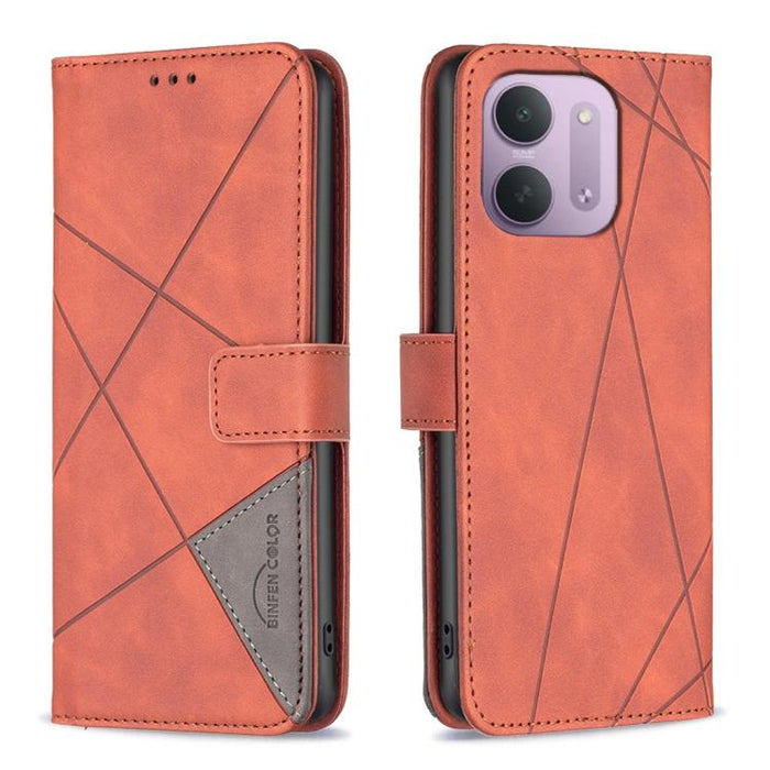 Funda de cuero para teléfono con textura de rombos y hebilla magnética, For Redmi K90 Max 5G, For Redmi A7 Pro 171mm / Poco C85x 5G, For Redmi 15a 5G, For Redmi Tubo 5 Max / Poco X8 Pro Max, For Redmi Tubo 5 / Poco X8 Pro 5G                            ...