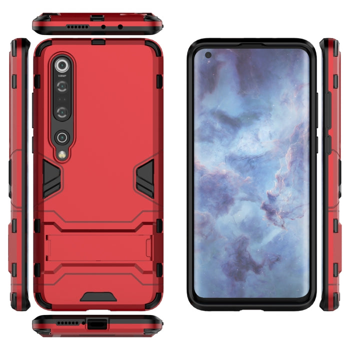 Para Xiaomi Mi 10 Pro 5G PC + TPU Funda protectora anticaída con soporte invisible
