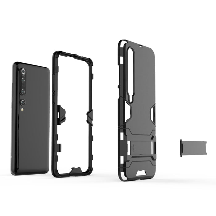 Para Xiaomi Mi 10 Pro 5G PC + TPU Funda protectora anticaída con soporte invisible