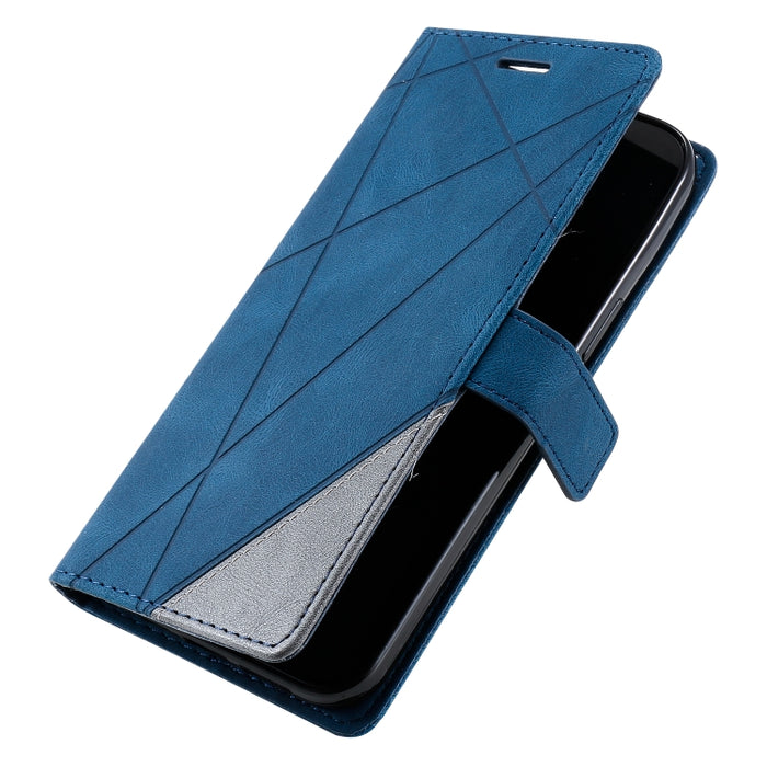 Estuche de cuero con tapa horizontal con empalme de sensación de piel con soporte y ranuras para tarjetas y billetera y marco de fotos