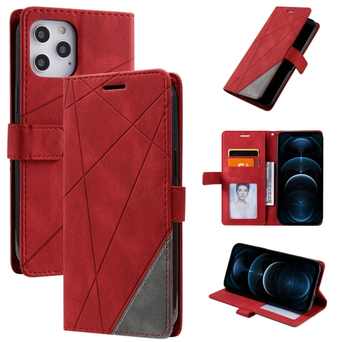 Estuche de cuero con tapa horizontal con empalme de sensación de piel con soporte y ranuras para tarjetas y billetera y marco de fotos