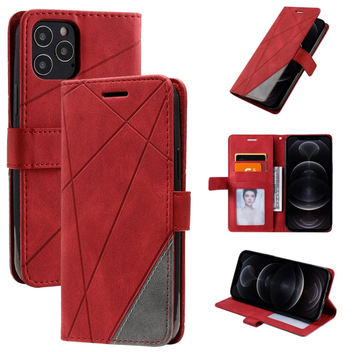 Estuche de cuero con tapa horizontal con empalme de sensación de piel con soporte y ranuras para tarjetas y billetera y marco de fotos