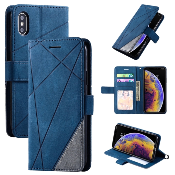 Estuche de cuero con tapa horizontal con empalme de sensación de piel con soporte y ranuras para tarjetas y billetera y marco de fotos
