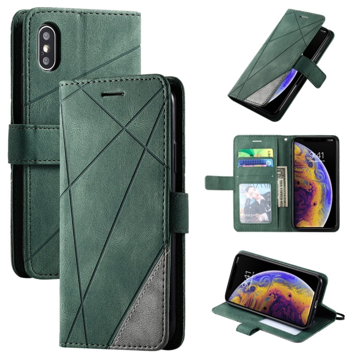Estuche de cuero con tapa horizontal con empalme de sensación de piel con soporte y ranuras para tarjetas y billetera y marco de fotos