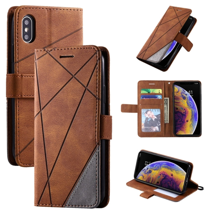 Estuche de cuero con tapa horizontal con empalme de sensación de piel con soporte y ranuras para tarjetas y billetera y marco de fotos