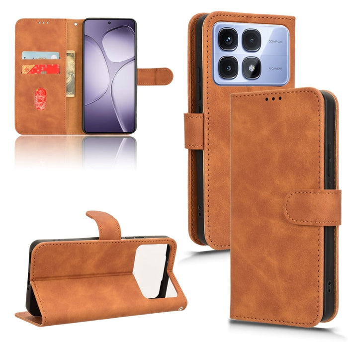 Funda de teléfono de cuero con tapa magnética Skin Feel, For Redmi A7 Pro 171mm / Poco C85x 5G, For Redmi 15a 5G, For Redmi Turbo 5 Max 5G / Poco X8 Pro Max 5G, For Redmi K90 Pro Max / Poco F8 Ultra, For Redmi Note 15 Pro 4G Global 163.2mm             ...