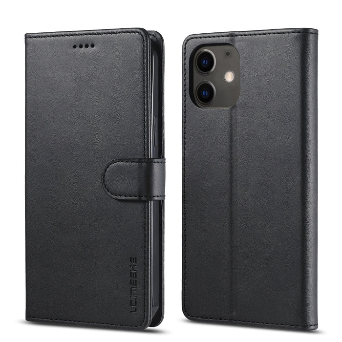 LC.IMEEKE Estuche de cuero con tapa horizontal con textura de becerro con soporte y ranuras para tarjetas y billetera, For Xiaomi Redmi 9A, For iPhone 12 mini, For iPhone 12 / 12 Pro, For iPhone 12 Pro Max
