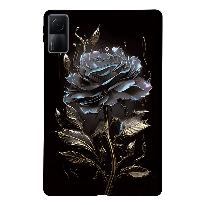 Funda de TPU para tableta inteligente con diseño de rosa dorada, For Redmi K Pad 2 8.8 inch 2026, For Redmi Pad 2 9.7 inch, For Redmi Pad Pro / Pad Pro 5G, For Redmi Pad SE 8.7 4G, For Redmi Pad SE, For Redmi Pad 10.61