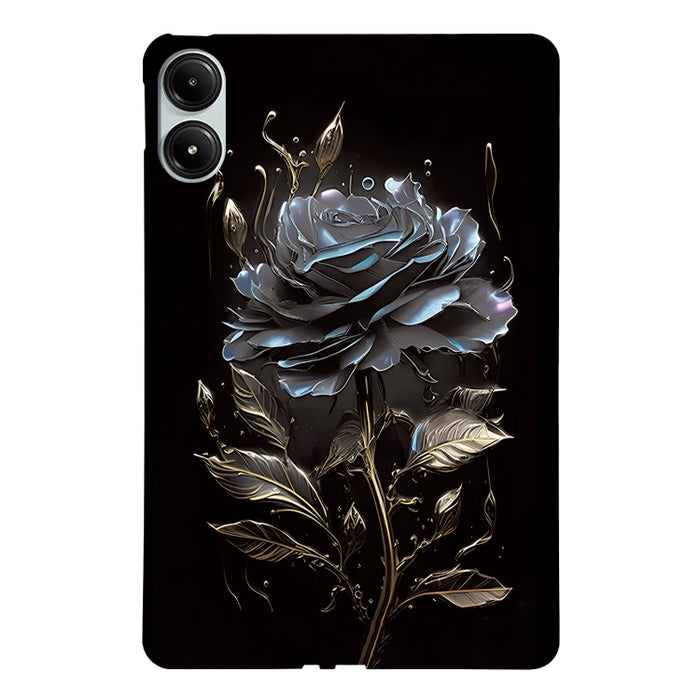 Funda de TPU para tableta inteligente con diseño de rosa dorada, For Redmi K Pad 2 8.8 inch 2026, For Redmi Pad 2 9.7 inch, For Redmi Pad Pro / Pad Pro 5G, For Redmi Pad SE 8.7 4G, For Redmi Pad SE, For Redmi Pad 10.61