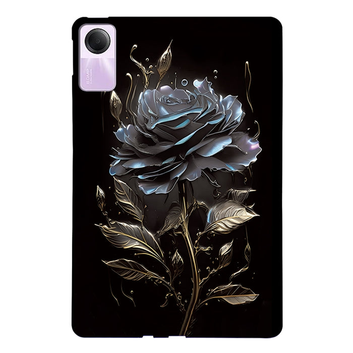 Funda de TPU para tableta inteligente con diseño de rosa dorada, For Redmi K Pad 2 8.8 inch 2026, For Redmi Pad 2 9.7 inch, For Redmi Pad Pro / Pad Pro 5G, For Redmi Pad SE 8.7 4G, For Redmi Pad SE, For Redmi Pad 10.61