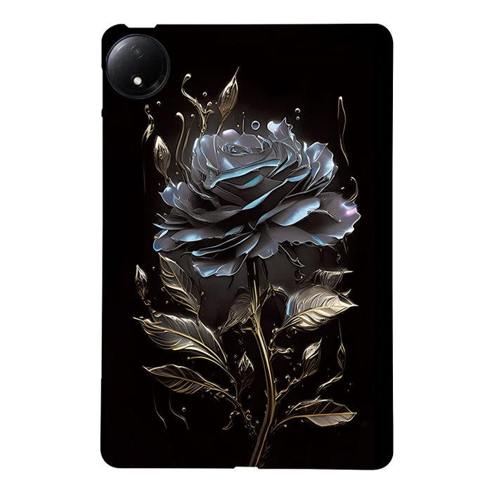 Funda de TPU para tableta inteligente con diseño de rosa dorada, For Redmi K Pad 2 8.8 inch 2026, For Redmi Pad 2 9.7 inch, For Redmi Pad Pro / Pad Pro 5G, For Redmi Pad SE 8.7 4G, For Redmi Pad SE, For Redmi Pad 10.61