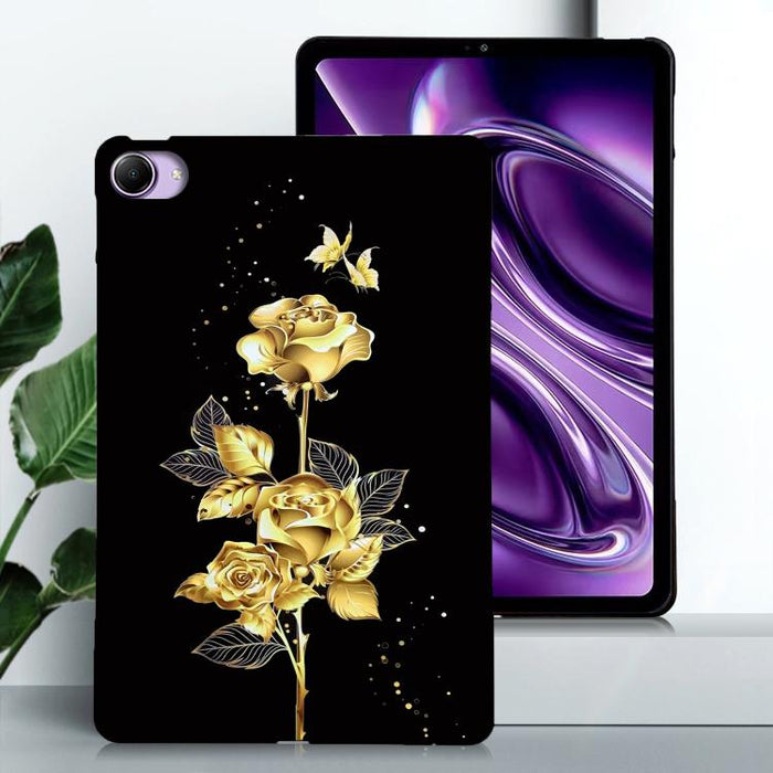 Funda de TPU para tableta inteligente con diseño de rosa dorada, For Redmi K Pad 2 8.8 inch 2026, For Redmi Pad 2 9.7 inch, For Redmi Pad Pro / Pad Pro 5G, For Redmi Pad SE 8.7 4G, For Redmi Pad SE, For Redmi Pad 10.61