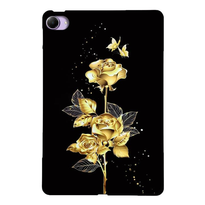 Funda de TPU para tableta inteligente con diseño de rosa dorada, For Redmi K Pad 2 8.8 inch 2026, For Redmi Pad 2 9.7 inch, For Redmi Pad Pro / Pad Pro 5G, For Redmi Pad SE 8.7 4G, For Redmi Pad SE, For Redmi Pad 10.61