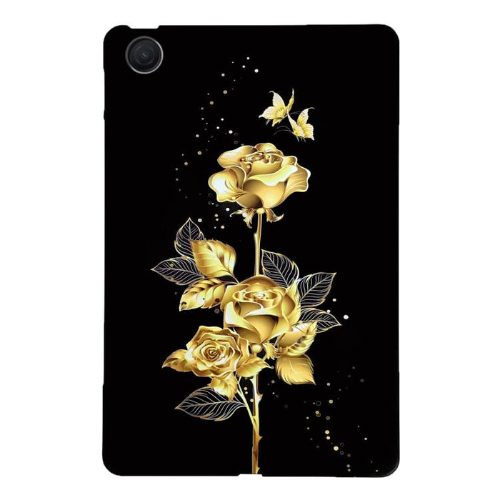 Funda de TPU para tableta inteligente con diseño de rosa dorada, For Redmi K Pad 2 8.8 inch 2026, For Redmi Pad 2 9.7 inch, For Redmi Pad Pro / Pad Pro 5G, For Redmi Pad SE 8.7 4G, For Redmi Pad SE, For Redmi Pad 10.61