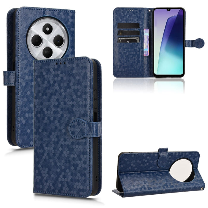Funda de cuero para teléfono con textura de puntos en forma de panal, For Xiaomi Poco X7 Pro 5G / Redmi Turbo 4 5G, For Xiaomi Poco M7 Pro 5G / Redmi Note 14 5G, For Redmi K80 / K80 Pro, For Redmi Note 14 Pro 4G, For Redmi Note 14 4G 163.25mm          ...
