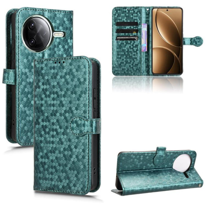 Funda de cuero para teléfono con textura de puntos en forma de panal, For Xiaomi Poco X7 Pro 5G / Redmi Turbo 4 5G, For Xiaomi Poco M7 Pro 5G / Redmi Note 14 5G, For Redmi K80 / K80 Pro, For Redmi Note 14 Pro 4G, For Redmi Note 14 4G 163.25mm          ...