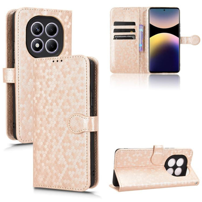 Funda de cuero para teléfono con textura de puntos en forma de panal, For Xiaomi Poco X7 Pro 5G / Redmi Turbo 4 5G, For Xiaomi Poco M7 Pro 5G / Redmi Note 14 5G, For Redmi K80 / K80 Pro, For Redmi Note 14 Pro 4G, For Redmi Note 14 4G 163.25mm          ...